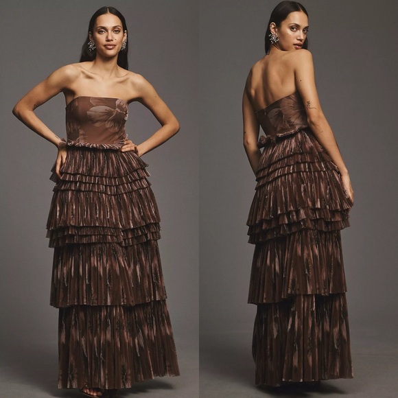 Anthropologie Dresses & Skirts - New Anthropologie Hutch Nalina Strapless Tiered Tulle Maxi Dress Floral